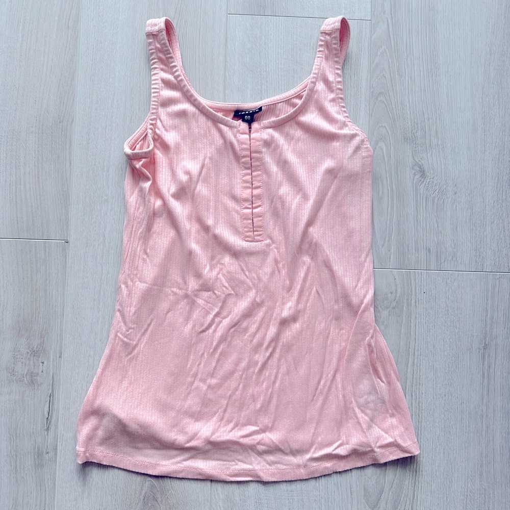 NWOT Torrid Light Pink Ribbed Tank Top Size 00